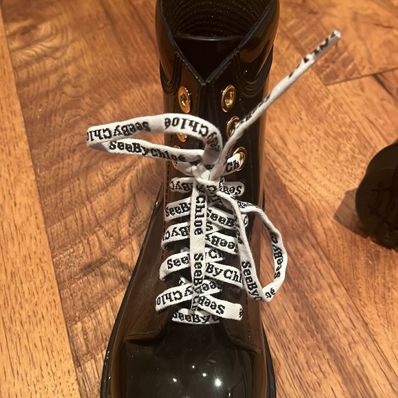 See By Chloe Woman’s Black Lace Up Boots Size 36 - Picture 8 of 8